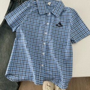 Blue Gingham Saturn Short Sleeve Shirt